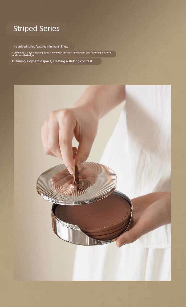 Premium Leather Coasters – Minimalist Home Elegance