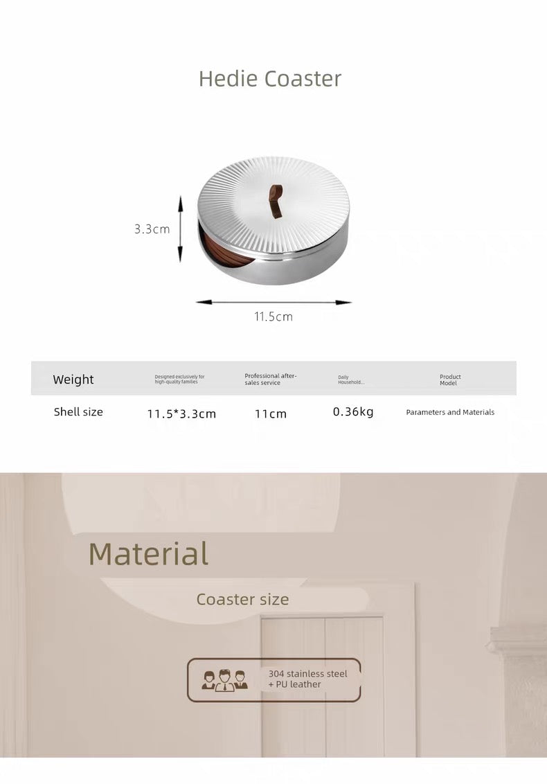 Premium Leather Coasters – Minimalist Home Elegance