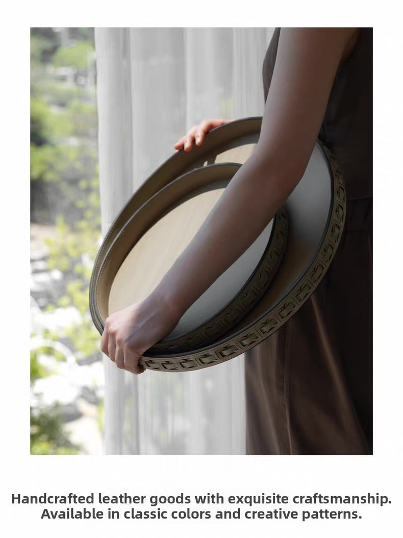 Elegant Leather Serving Tray – Timeless Craft Series