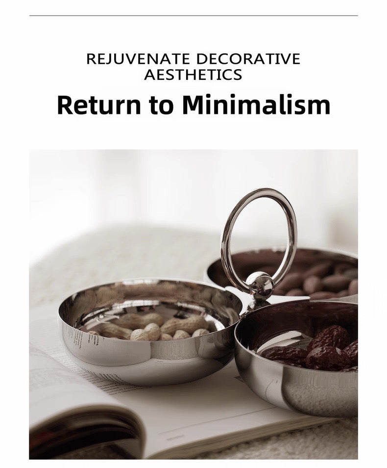 Modern Series Snack Plate – Sculpted Stainless Steel Elegance
