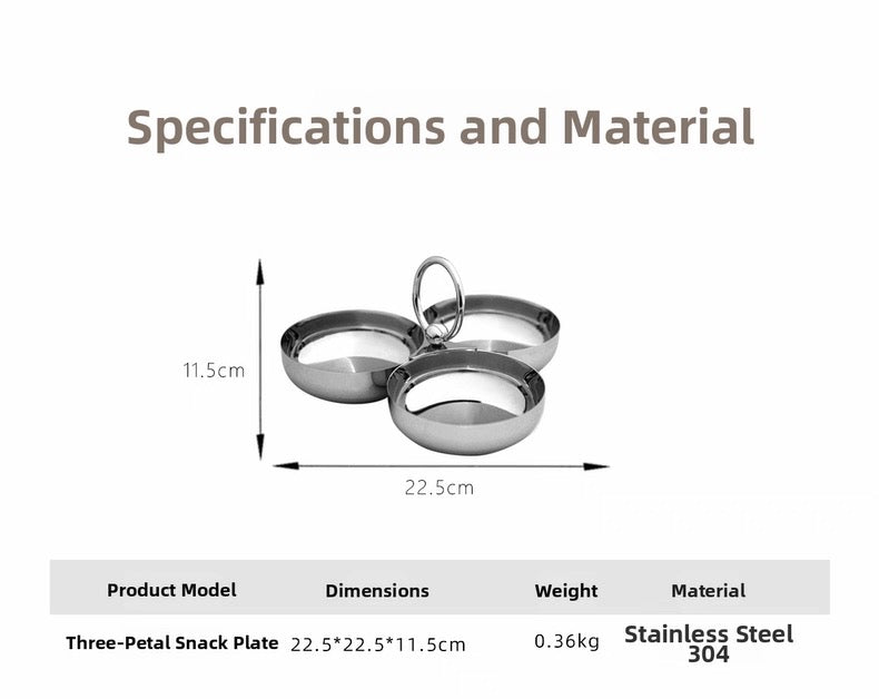 Modern Series Snack Plate – Sculpted Stainless Steel Elegance