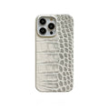 16 pro Ivory Croc – Luxury Crocodile-Embossed Leather iPhone Case