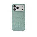 17 Green Crocodile-Embossed Leather iPhone Case – Handcrafted Luxury