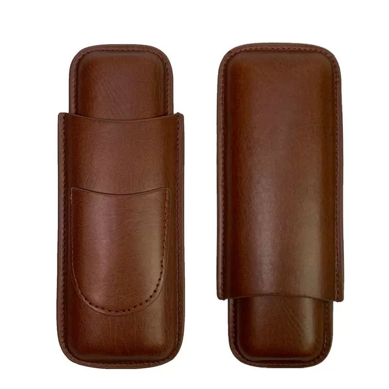 Luxury Leather Double Cigar Case