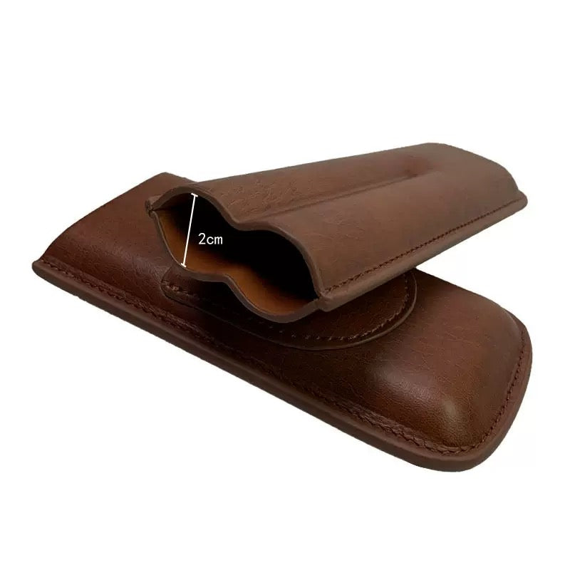 Luxury Leather Double Cigar Case