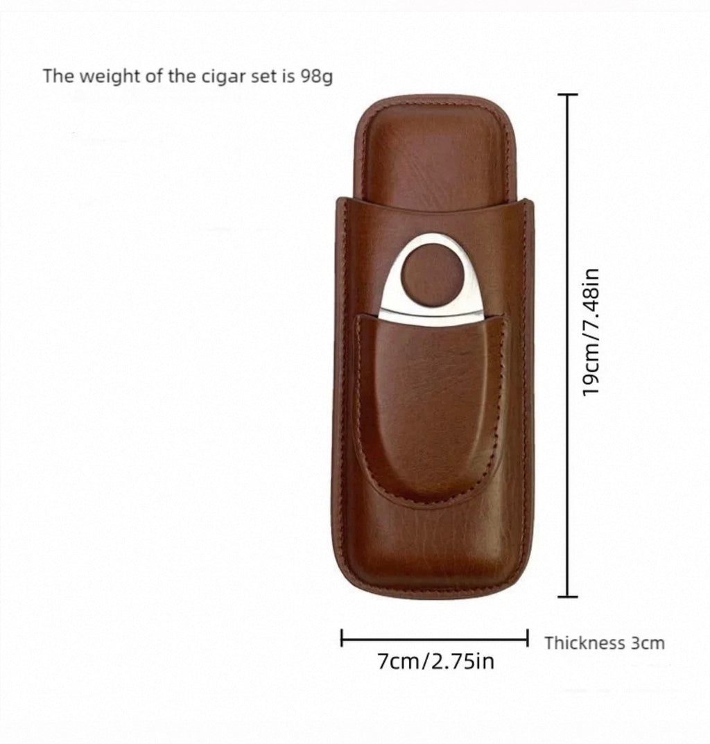 Luxury Leather Double Cigar Case