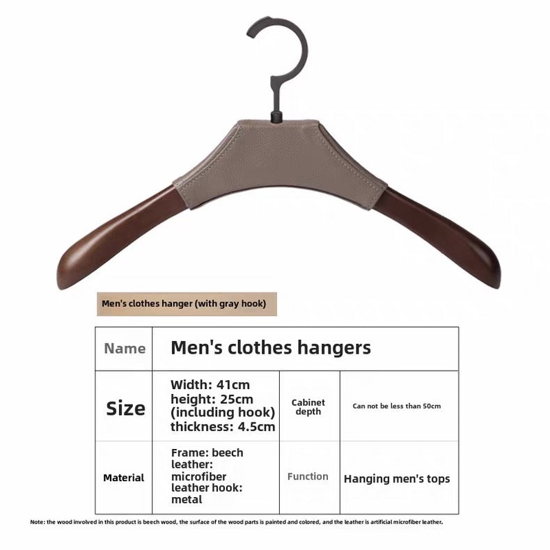 Leather Wrapped wooden clothes hanger
