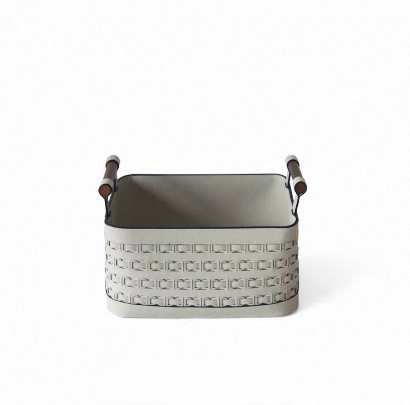 Modern light luxury leather storage basket