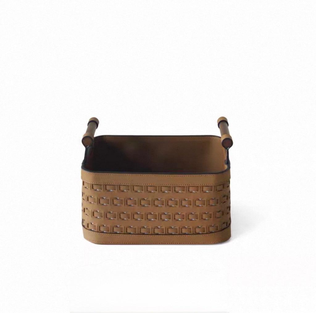 Modern light luxury leather storage basket