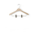 Leather-Wrapped Wooden Hanger with Trouser Clips